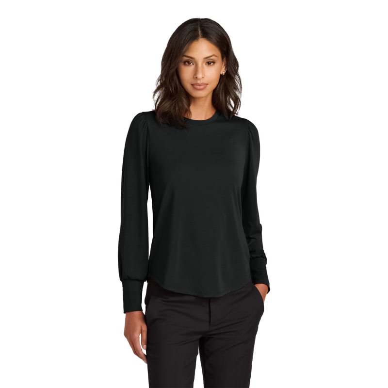 Mercer+Mettle Women's Stretch Jersey Long Sleeve Blouson Top 4