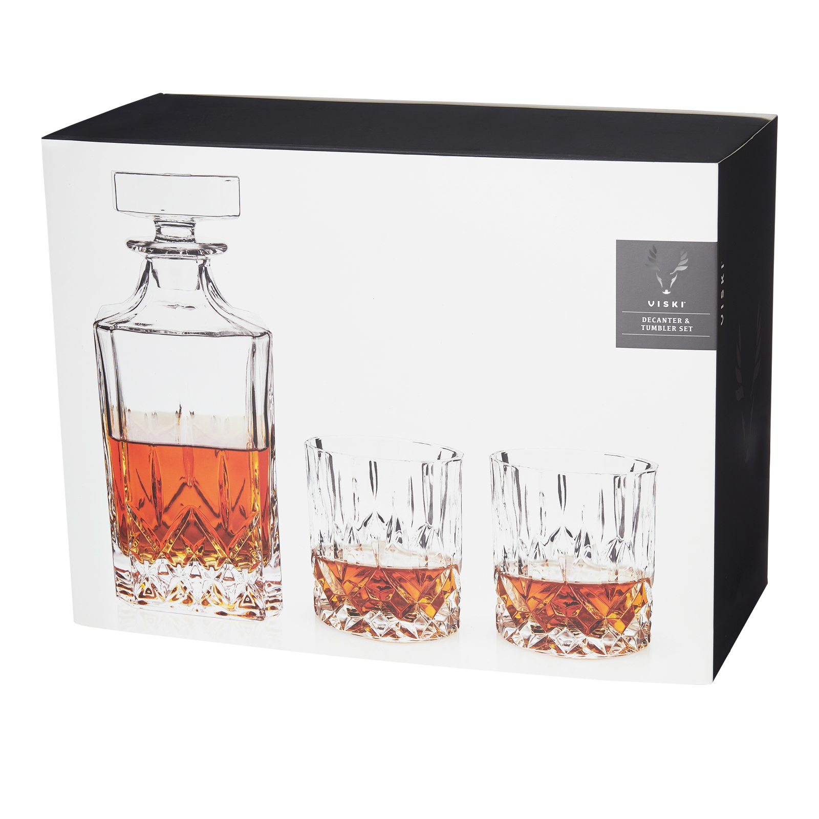 Viski® Admiral™ 3-Piece Decanter & Tumbler Set 12