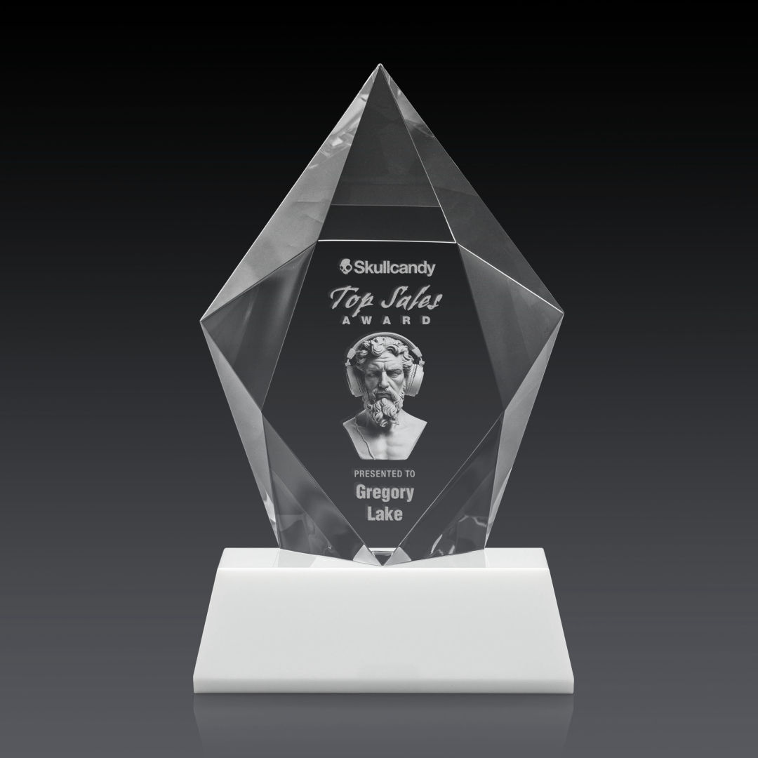 Devron 3D Award on Base - White 6