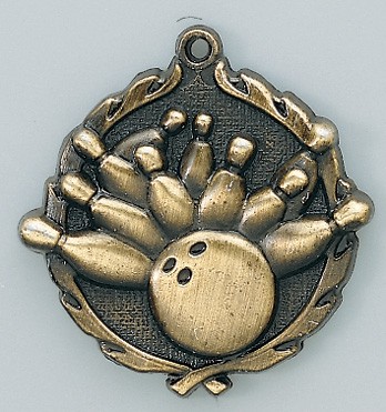 Bowling Wreath Medal, 1 3/4" 2