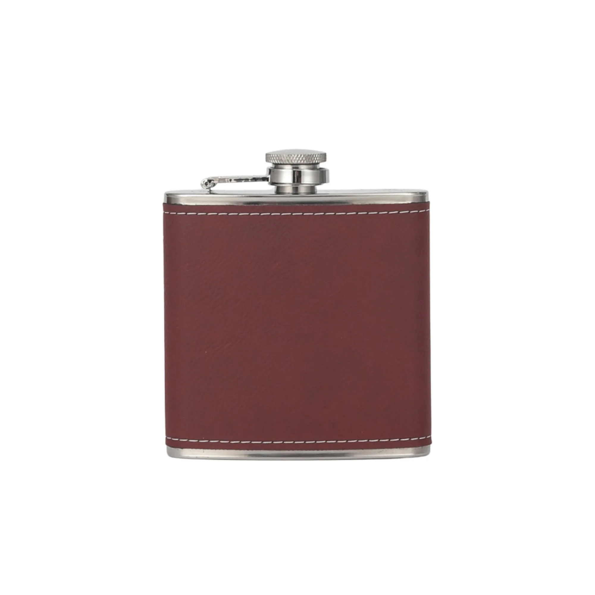 Engraved Leather Hip Flask 6oz 5