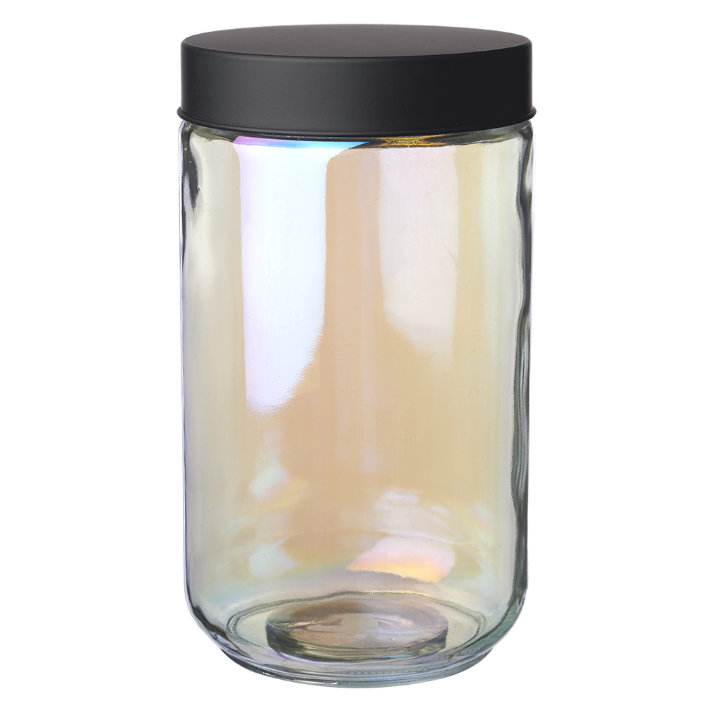 Luminous 50 oz. Iridescent Glass Storage Jars