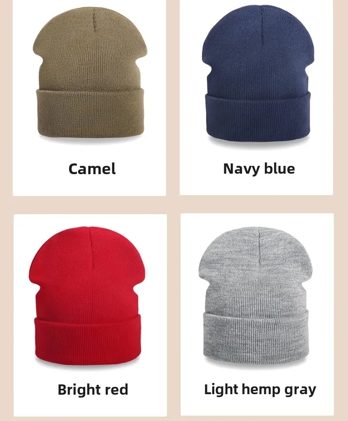 Knit Beanie Hat with Logo 4