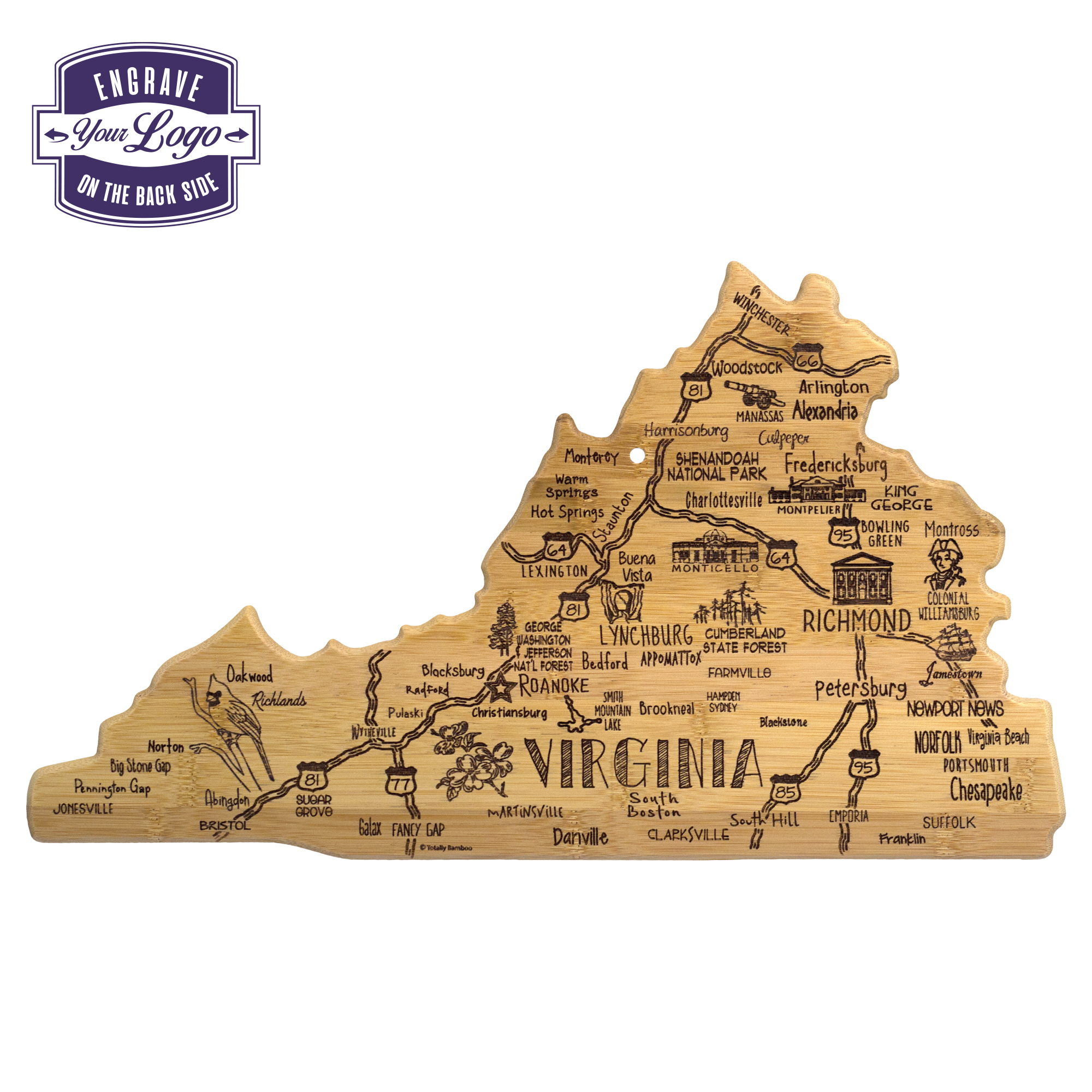 Destination Virginia Cutting & Serving Board