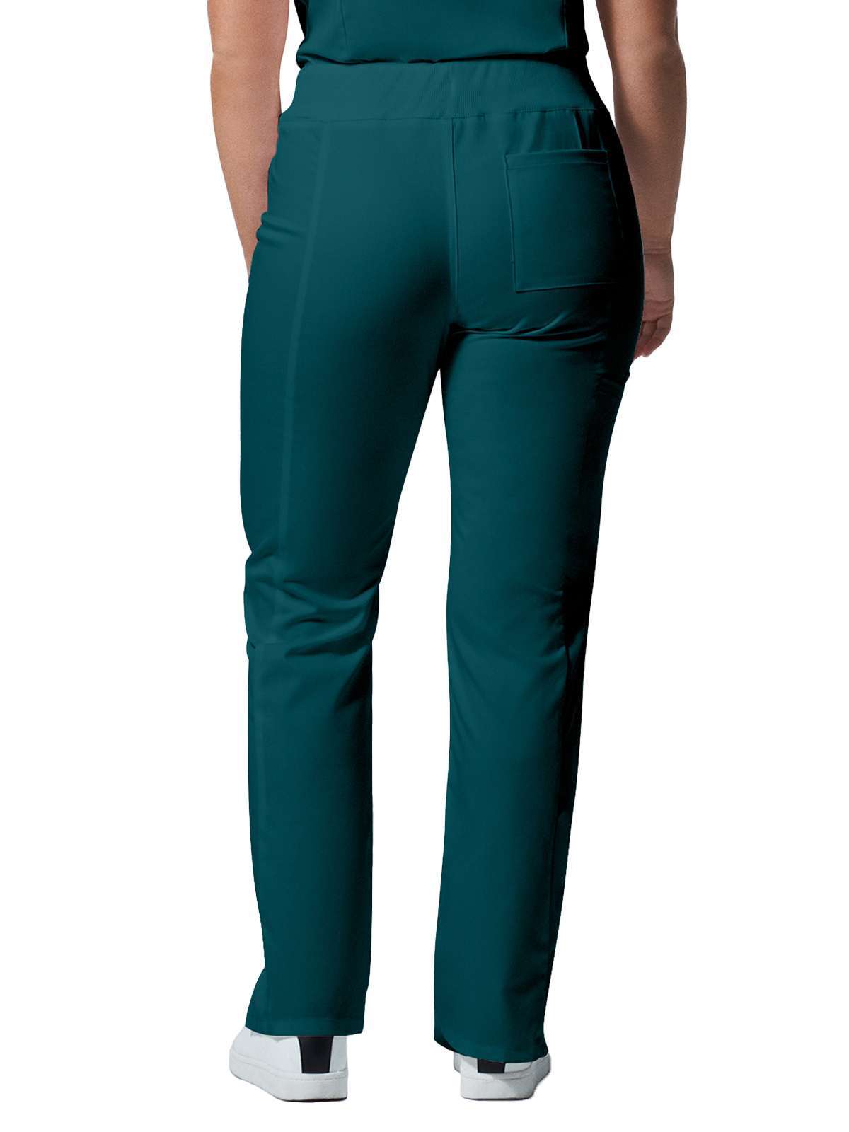 Landau - ProFlex - Women's Five-Pocket Mid-Rise Rib-Knit Elastic Waist Straight Leg Pant 58