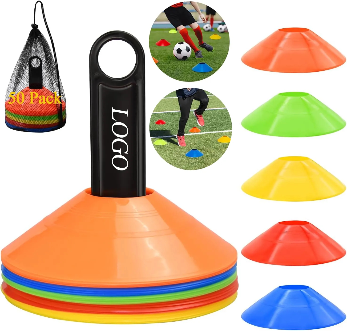 50pcs Set Soccer Cones for Sports Training 6