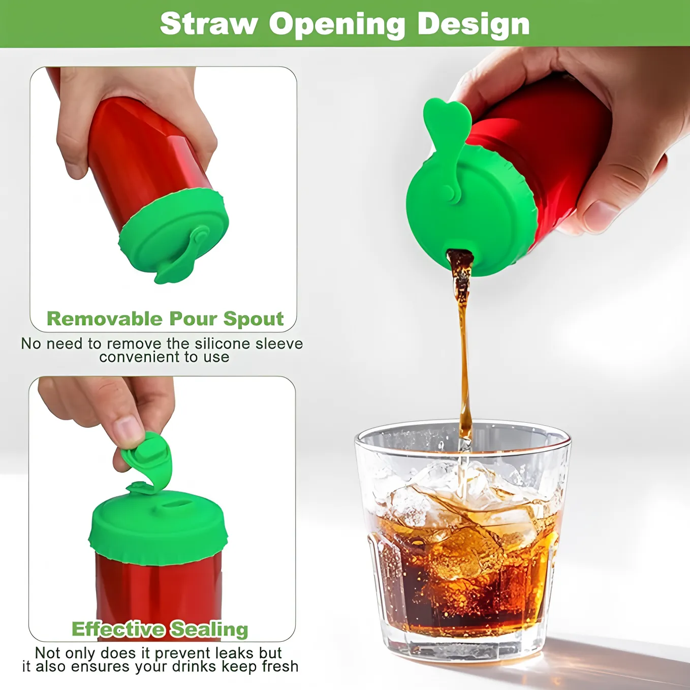 Outdoor Travel Silicone Drink Covers Keep Carbonation Fresh 2