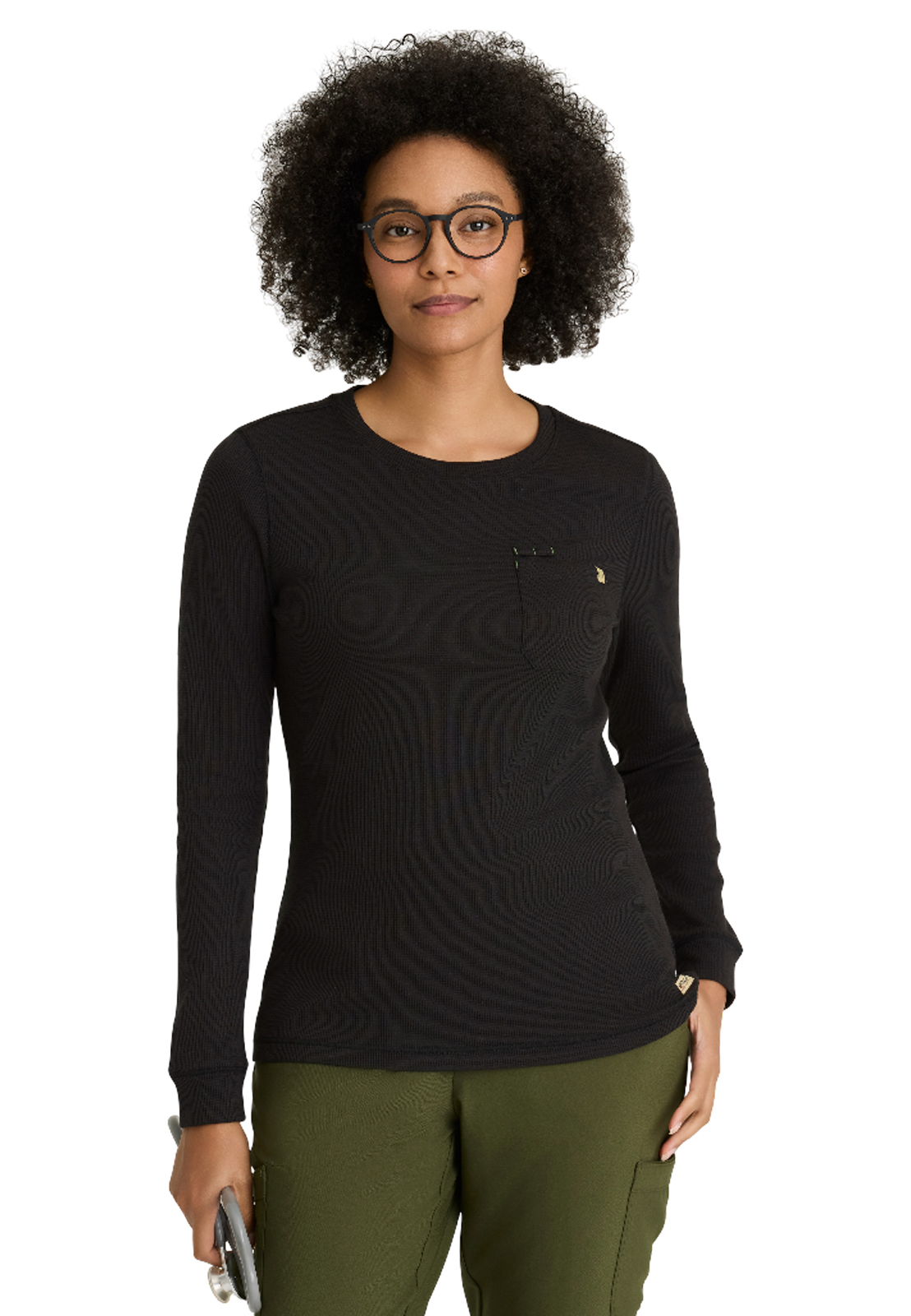 Grey's Anatomy Evolve Stretch - Women's One-Pocket Wanderlust Waffle Knit Top 5