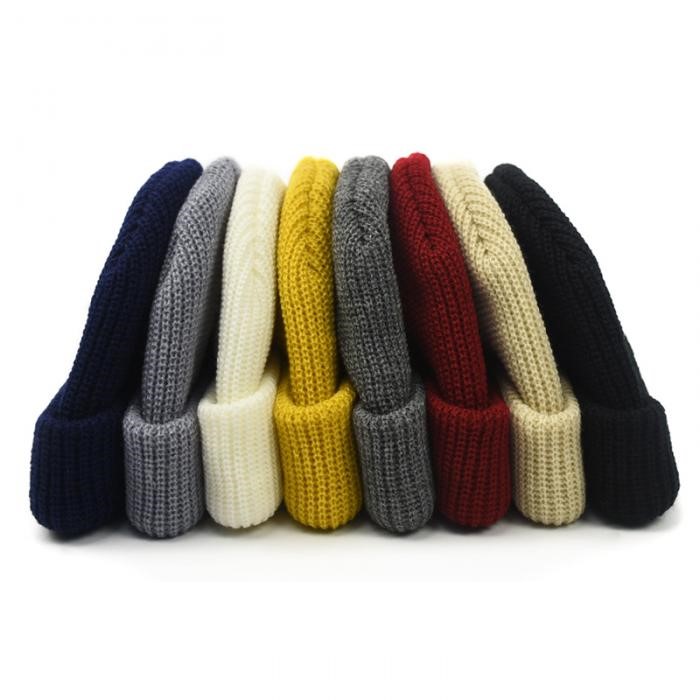 Solid Color Warm Knitted Brimless Hat 4