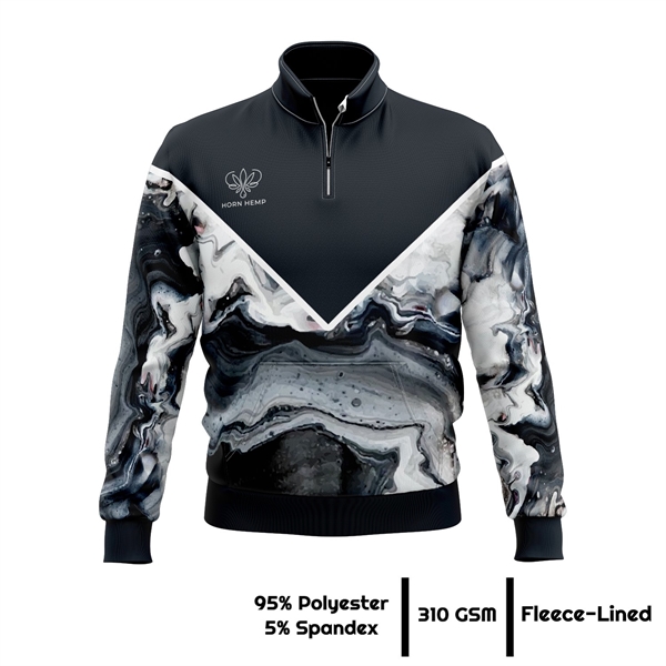 Unisex & Kids' Sublimation 310G Fleece-Lined Quarter Zip 3