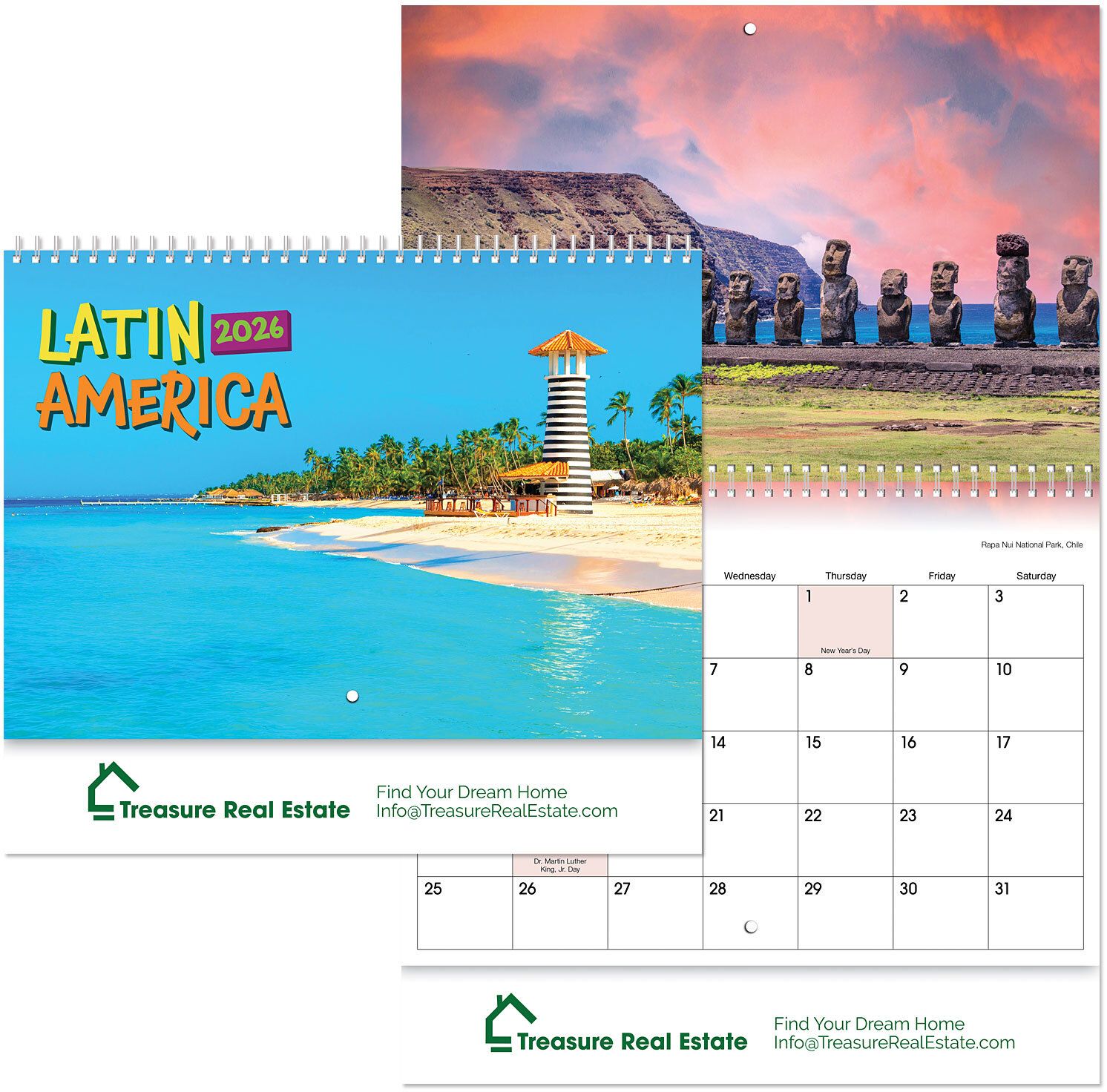 LATIN AMERICA SPIRAL WALL CALENDAR