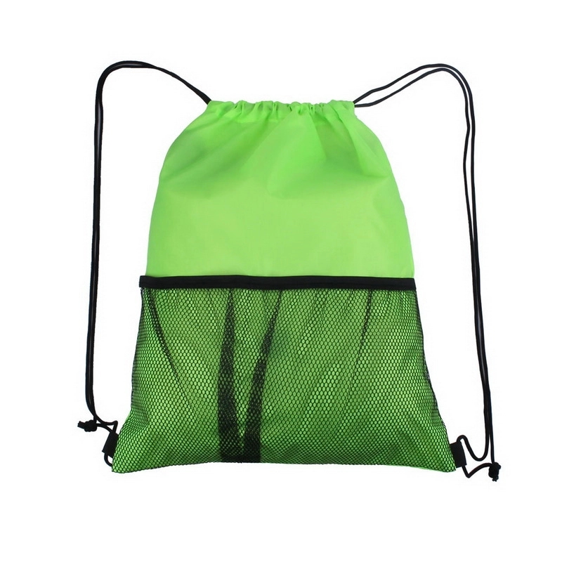 Drawstring Backpack with Mesh Pocket 3