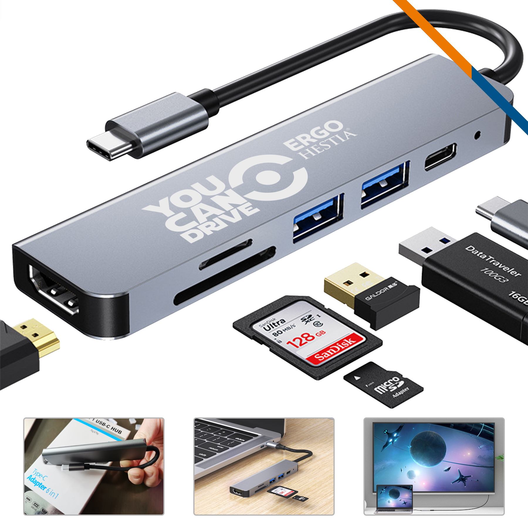 Kumie 6in1 USB Hub 1
