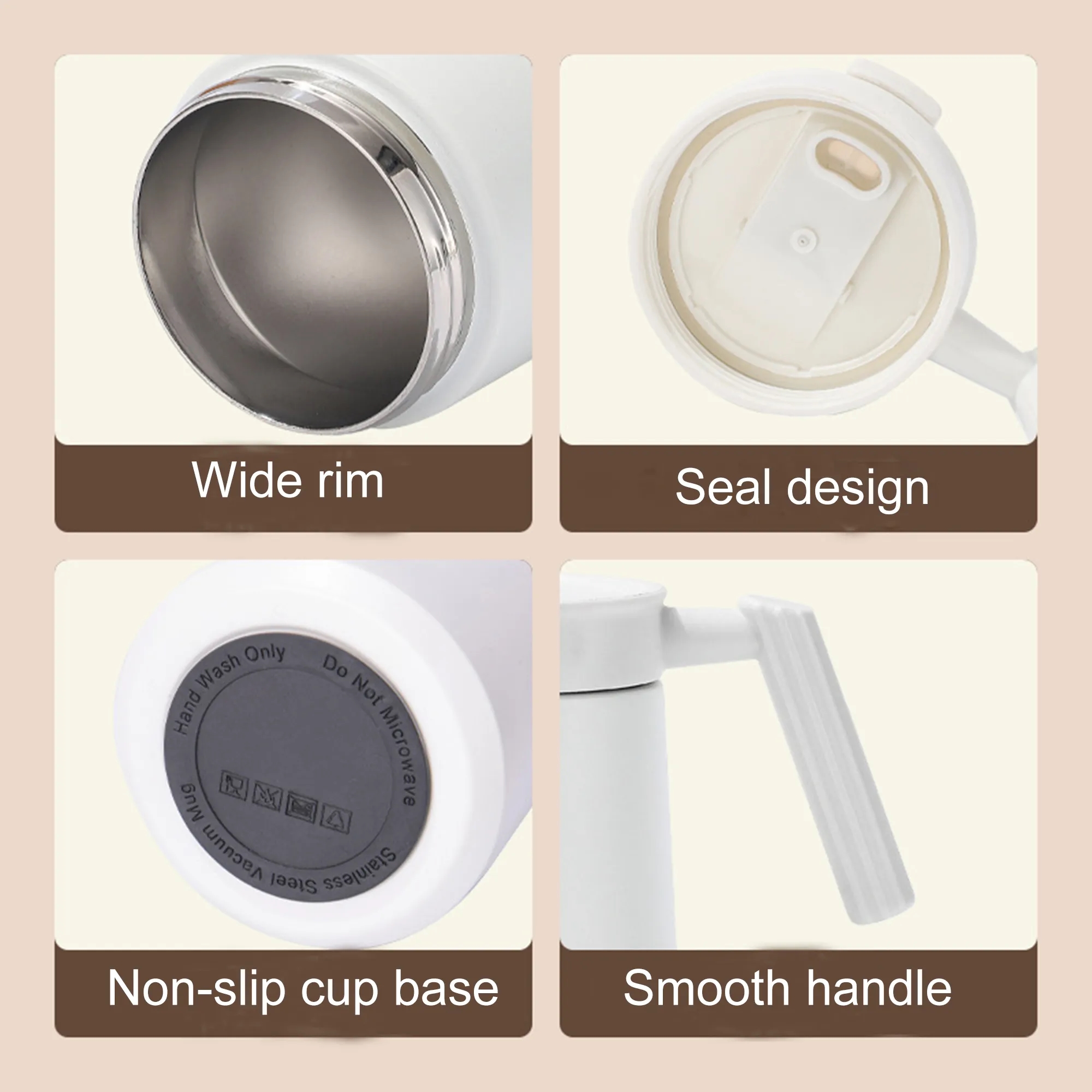 Stainless Steel Coffee Cup Insulated Sleeve with Handle 5