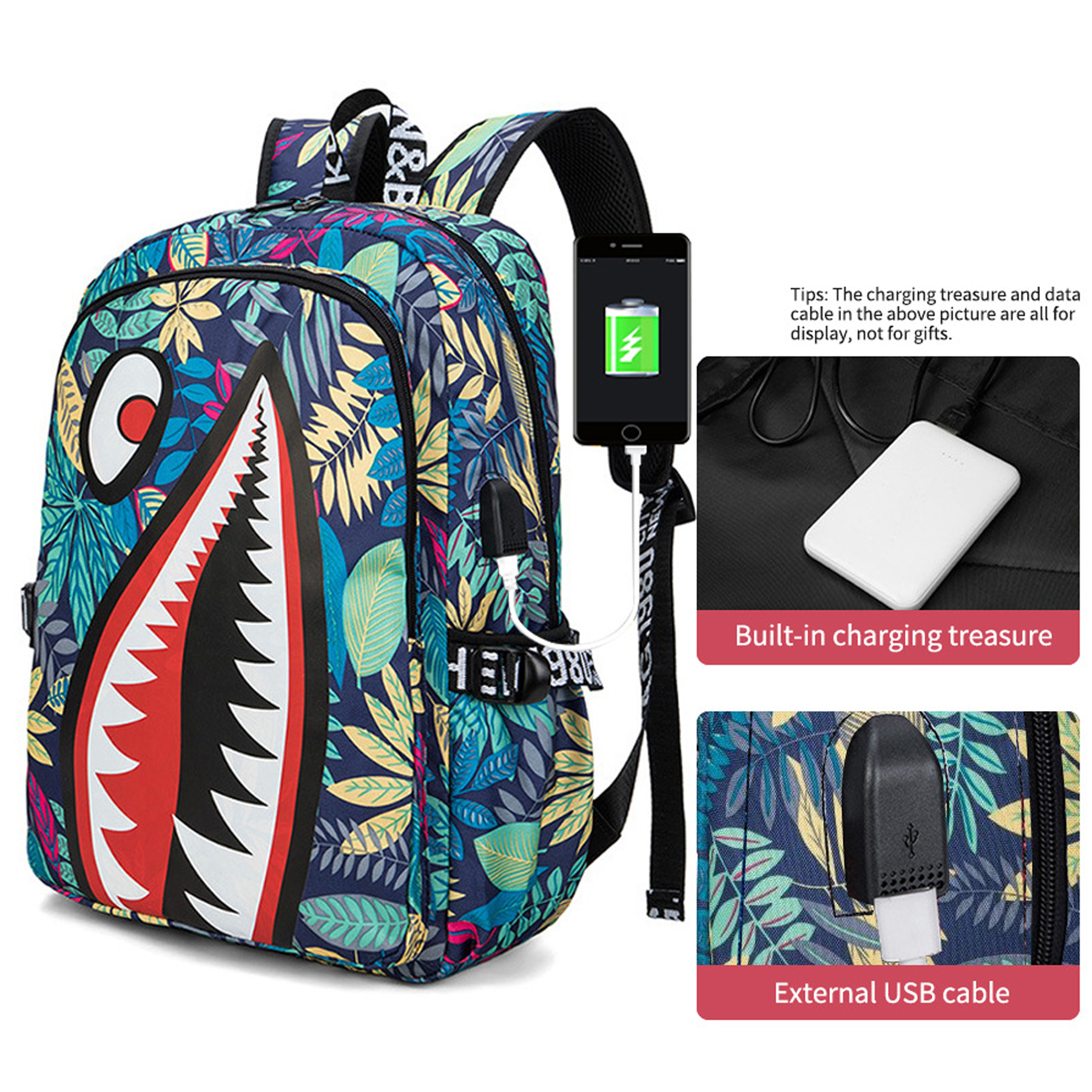 Kids Shark Backpack for School 8