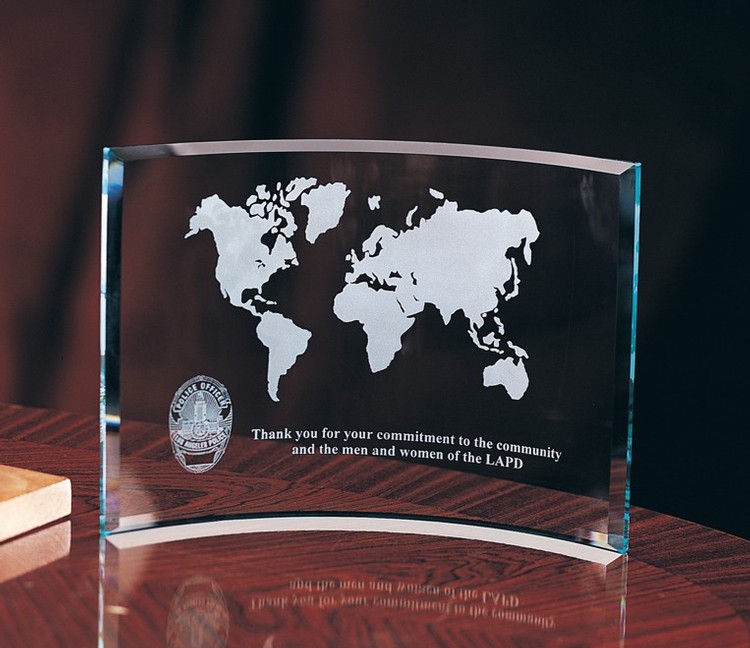 Designer Crystal Curved Crescent Award 1