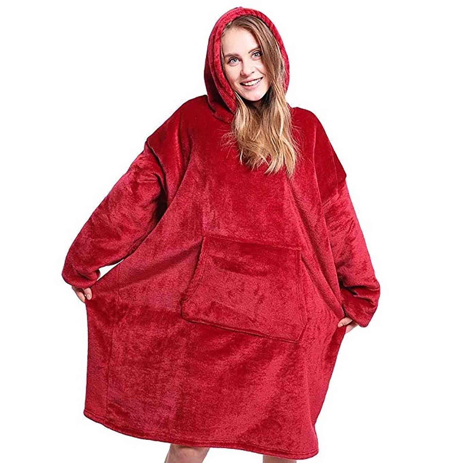 Oversized Wearable Blanket Sherpa Fleece Hoodie, custom hoodie or sweatshirt with logo imprint 4