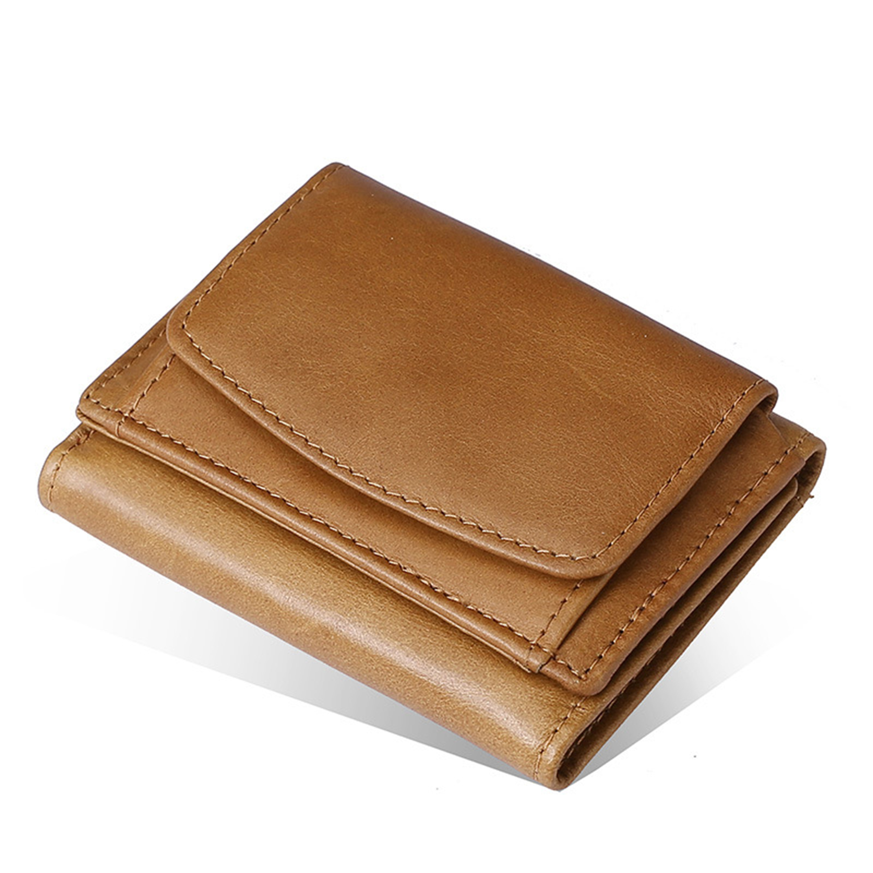 Genuine Cowhide Leather Foldable Mini Wallet 8