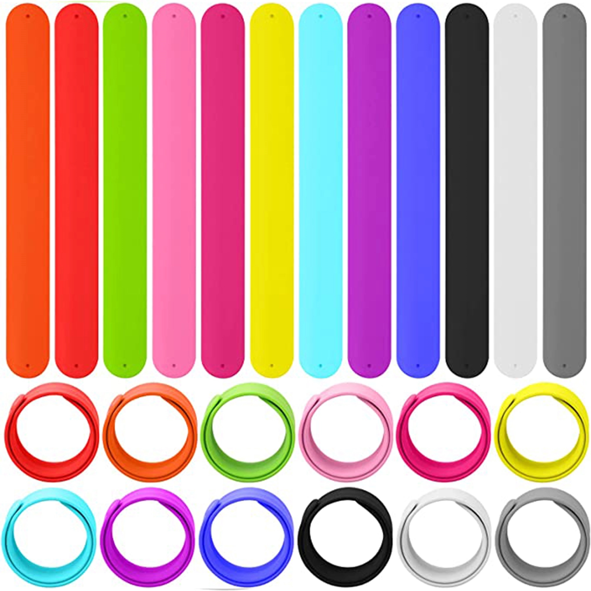 MOQ 50 Rainbow Silicone Slap Bracelets 4