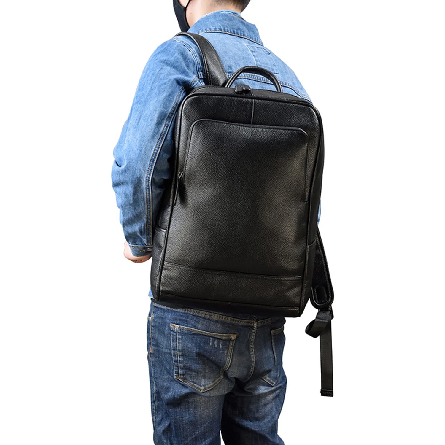 15 Inch Genuine Leather Laptop Backpack 8