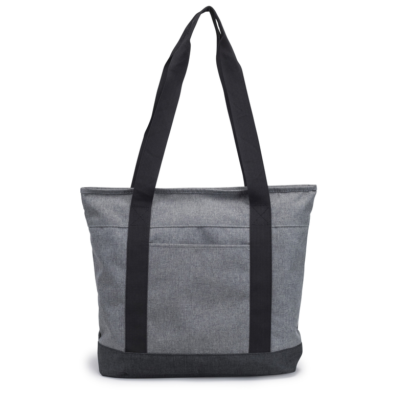 Heathered Zippered Polyester Tote Bag 4