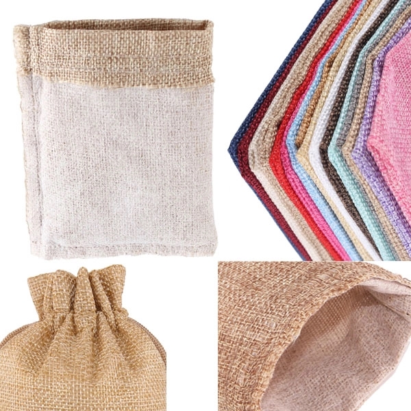 Jute Burlap Drawstring Jewelry Bags 6