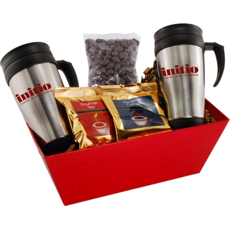 Tray w/ Mugs and Chocolate Covered Peanuts