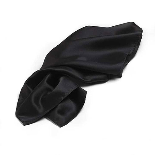 Black Polyester Satin Scarf - 30"x30" 2