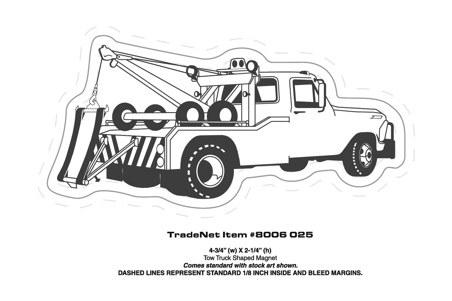 Magnet - Tow Truck Shape (4.75x2.25) - 30 Mil. 3
