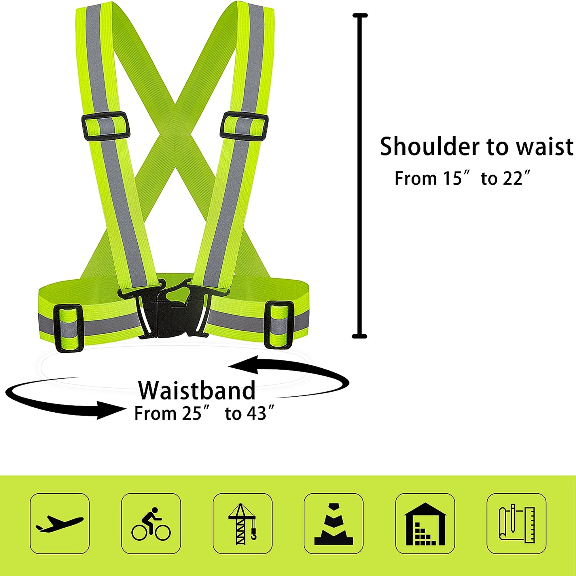 2 Pack Adjustable Reflective Vest Running Gear 1
