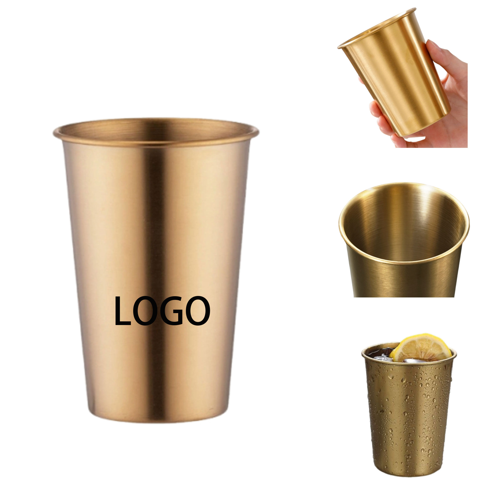 9 Oz Gold Stainless Steel CupFor Travel 3