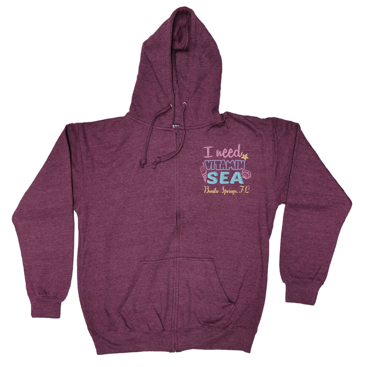 ADULT FULL ZIP VANTAGE HEATHER HOODIE - EMBROIDERY 21