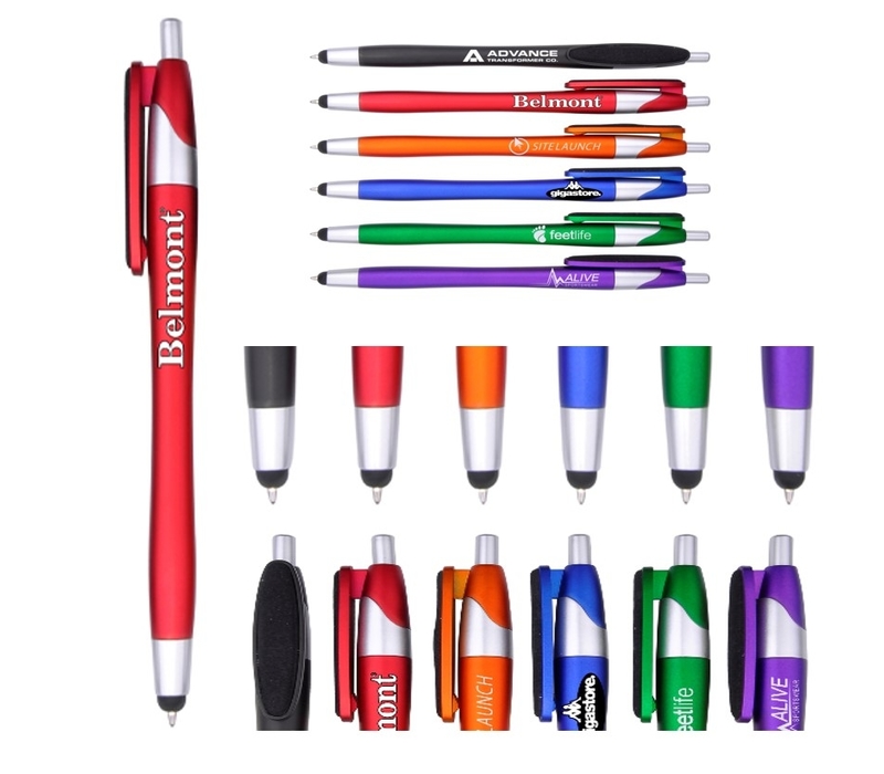 Metallic Colored Barrel Stylus Pen and Screen Cleaner 3