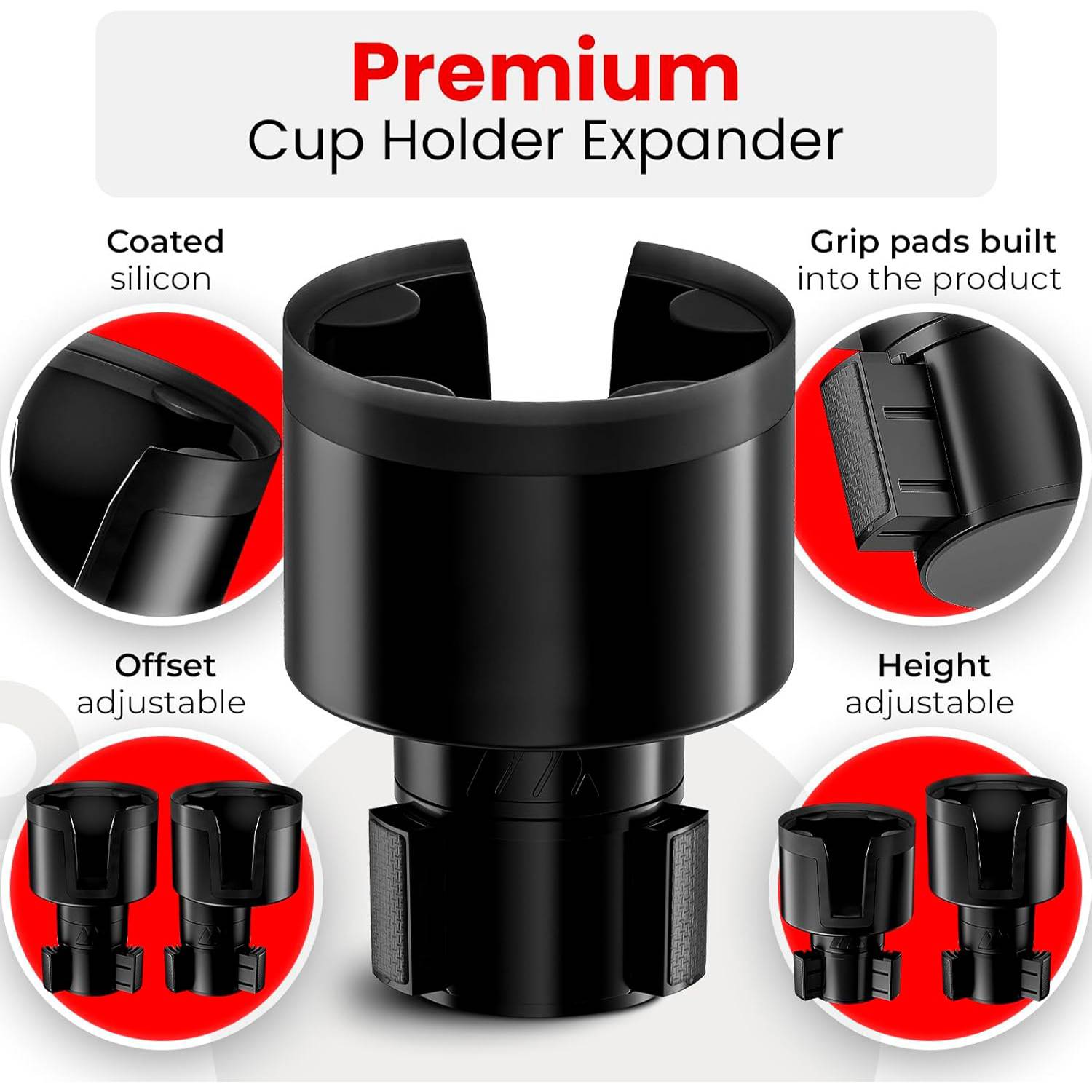 Large ABS Adjustable Base Car Cup Holder Expander 7