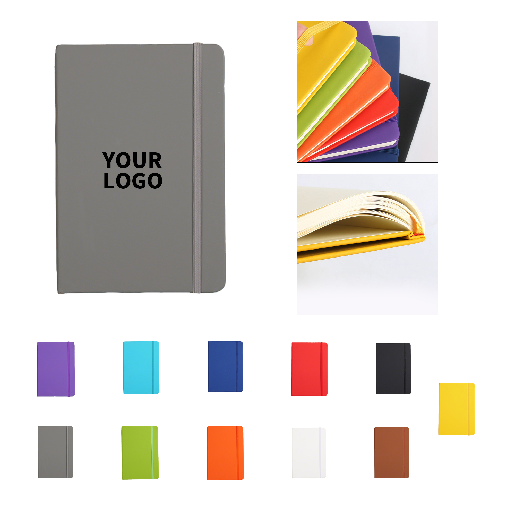 A6 Soft Journal Notebook With Strap Closure Polyurethane Cover 5