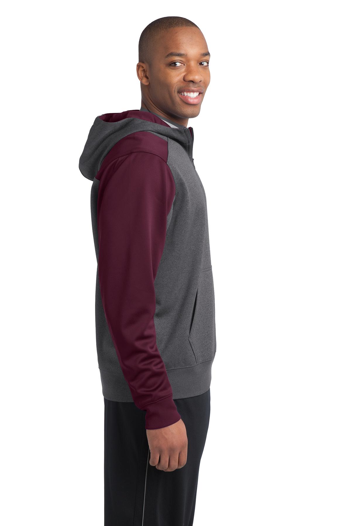 Sport-Tek Tech Fleece Colorblock 1/4-Zip Hooded Sweatshirt. ST249, custom hoodie or sweatshirt with logo imprint 37