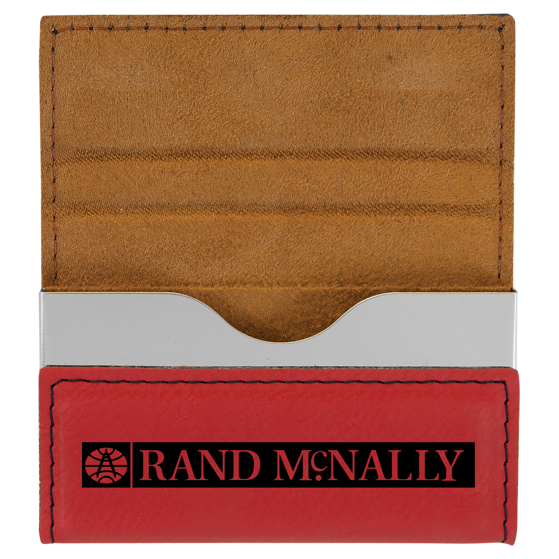 Laser Engraved Leatherette Business Card Hard Case Holder (3.75"x2.75") 3