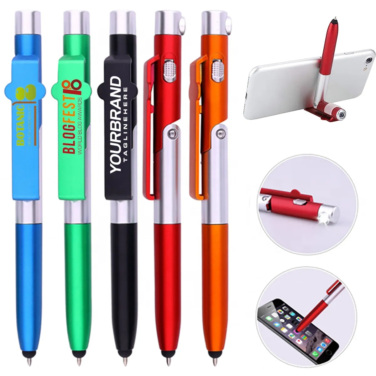 LED Phone Holder Touch Screen Capacitive Ballpoint Pens 2