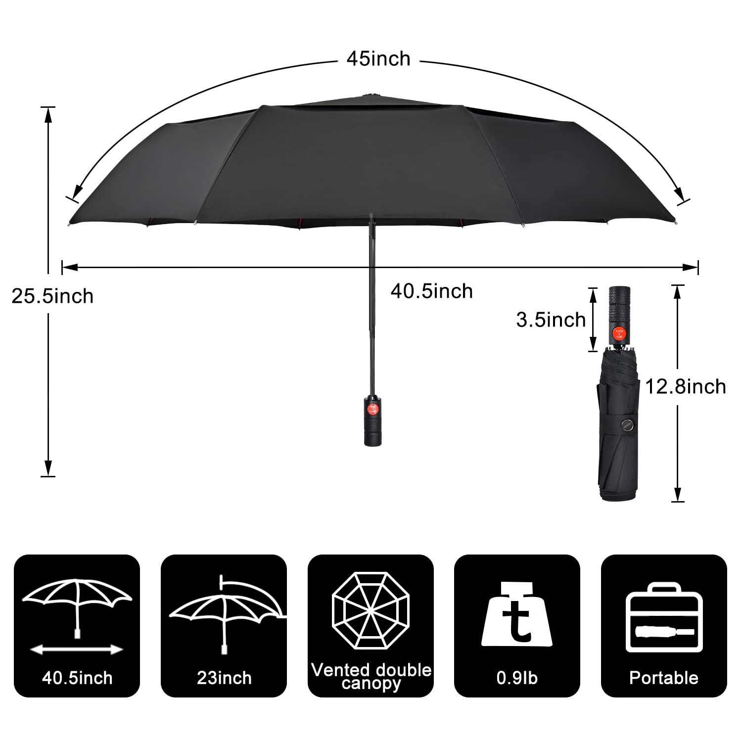 Portable Collapsible Umbrella Compact Travel 5
