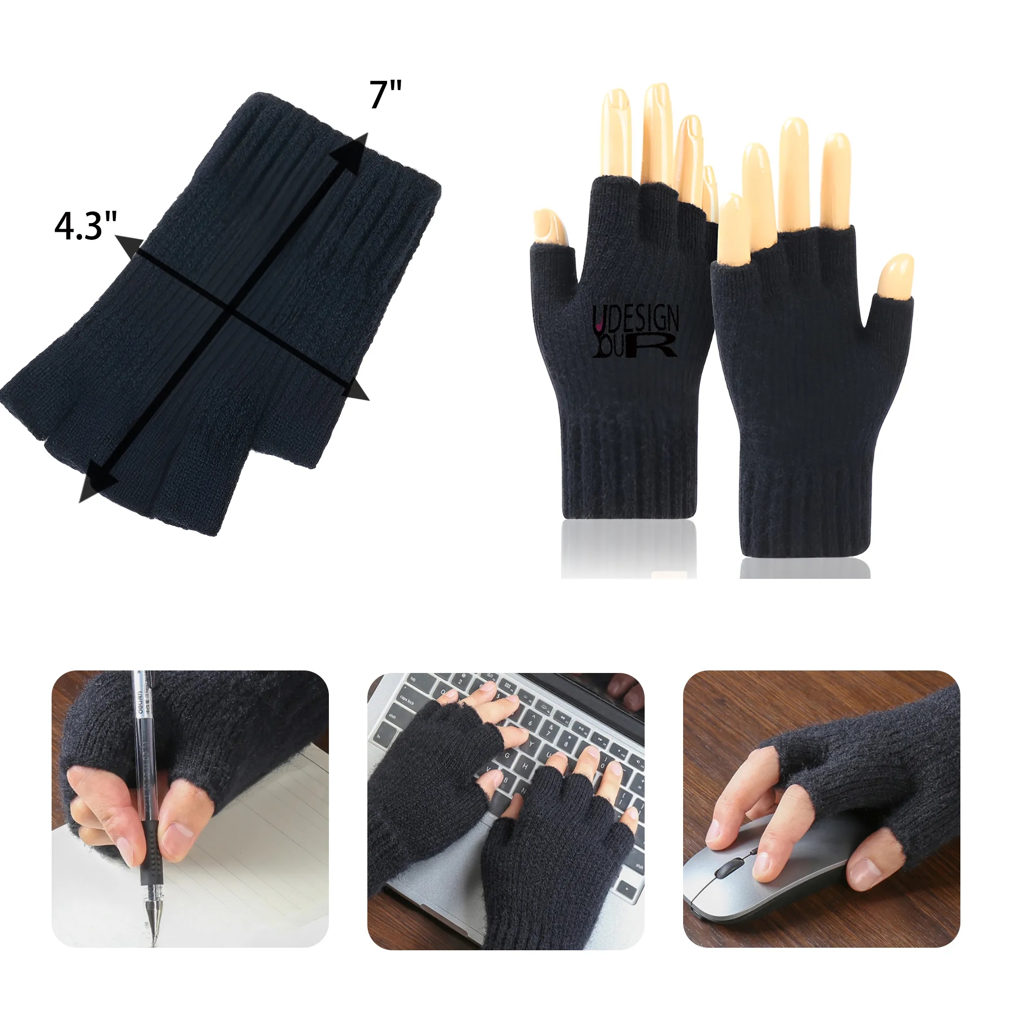 Winter Half Finger Knitted Gloves 1