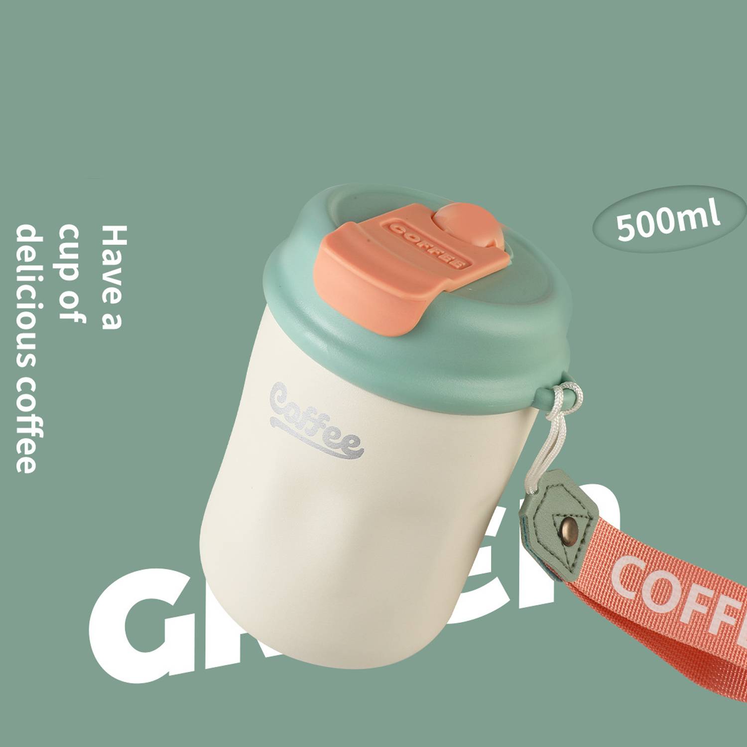 14.8 oz Colorful Portable Coffee Cup 3