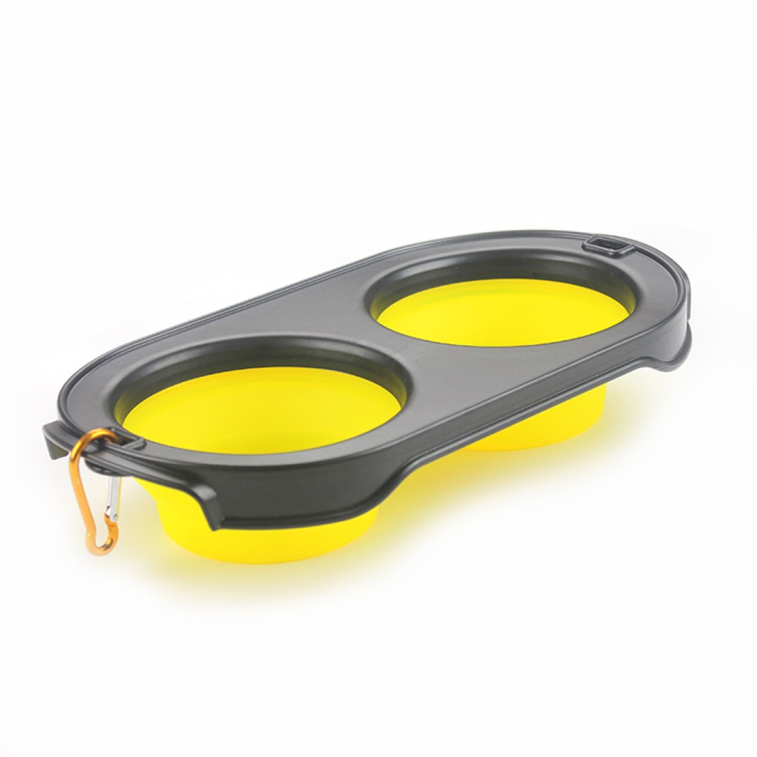 Pet Double Bowl Foldable Travel Feeder 5