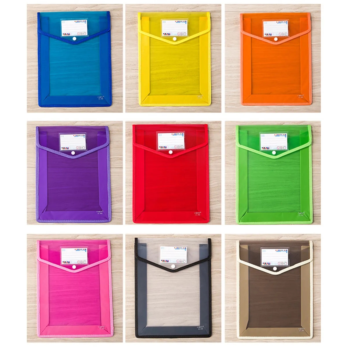 A4 Expandable Envelopes Plastic Document Folder with Button 2