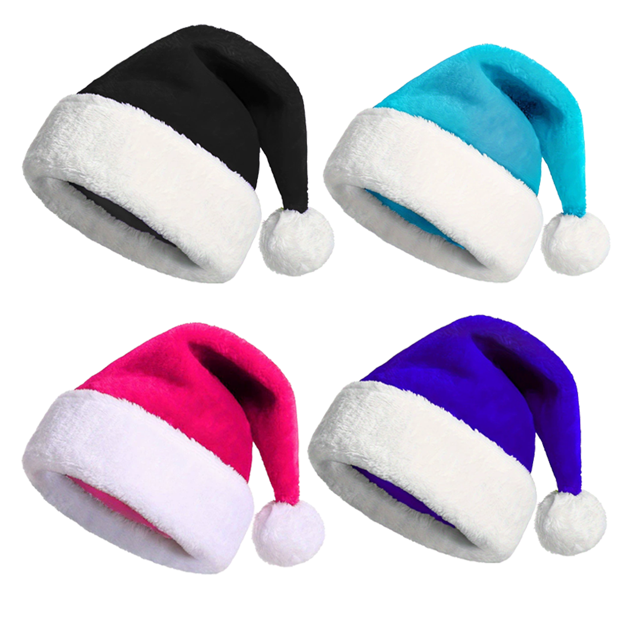 Thickened Short Plush Santa Christmas Hat 1