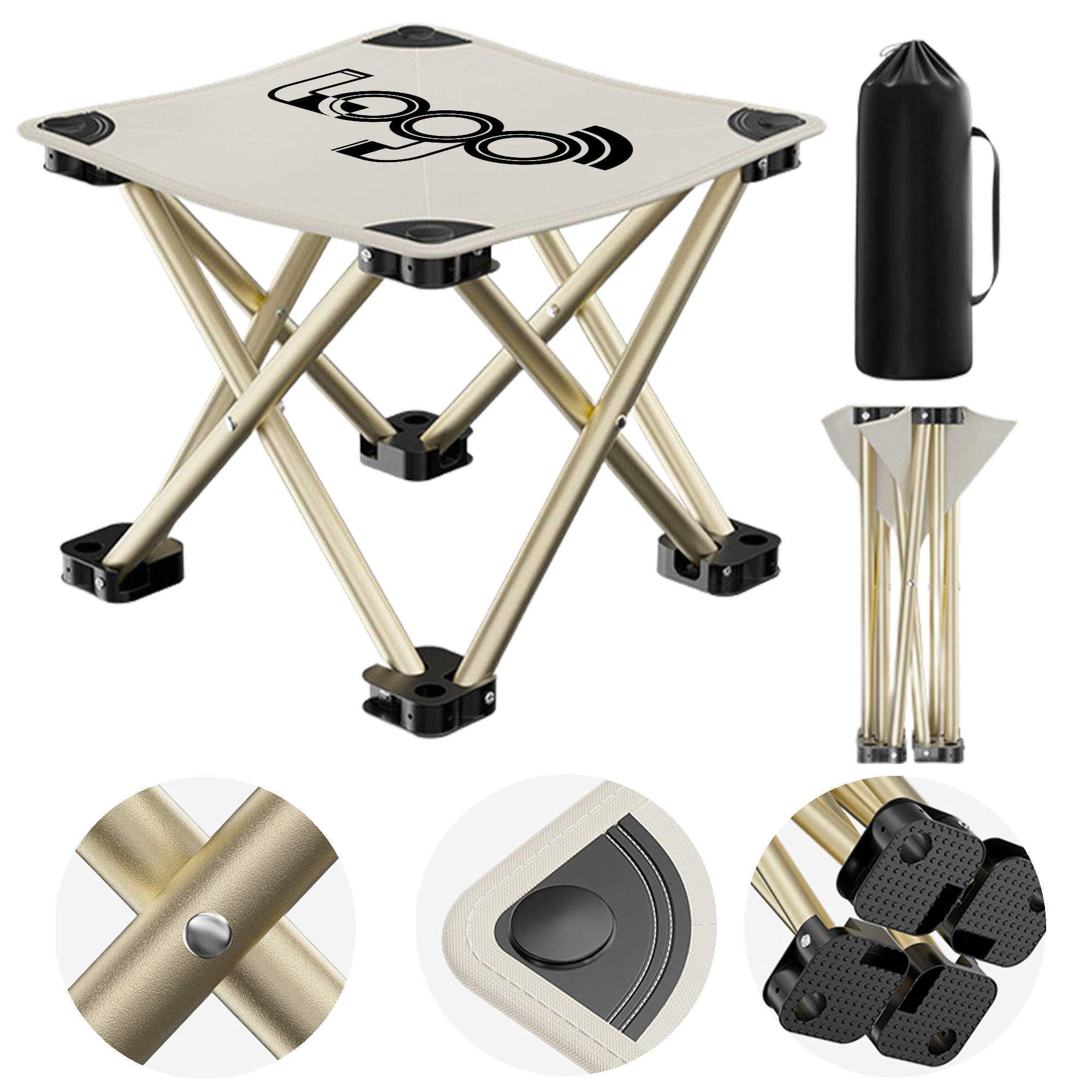 Portable Folding Camping Stool with Durable Metal Frame 2