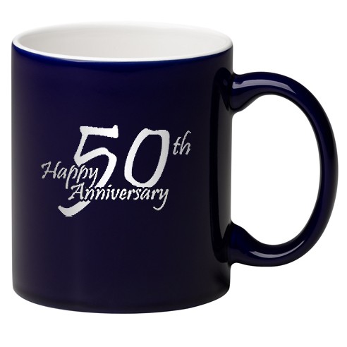 11 oz White In / Cobalt Blue Out Two Toned C Handle Mug