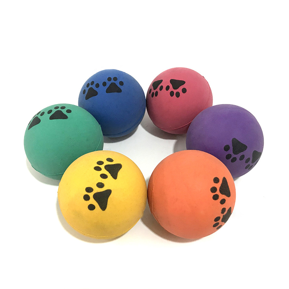 Paw Print Fluorescent Rubber Dog Ball 5