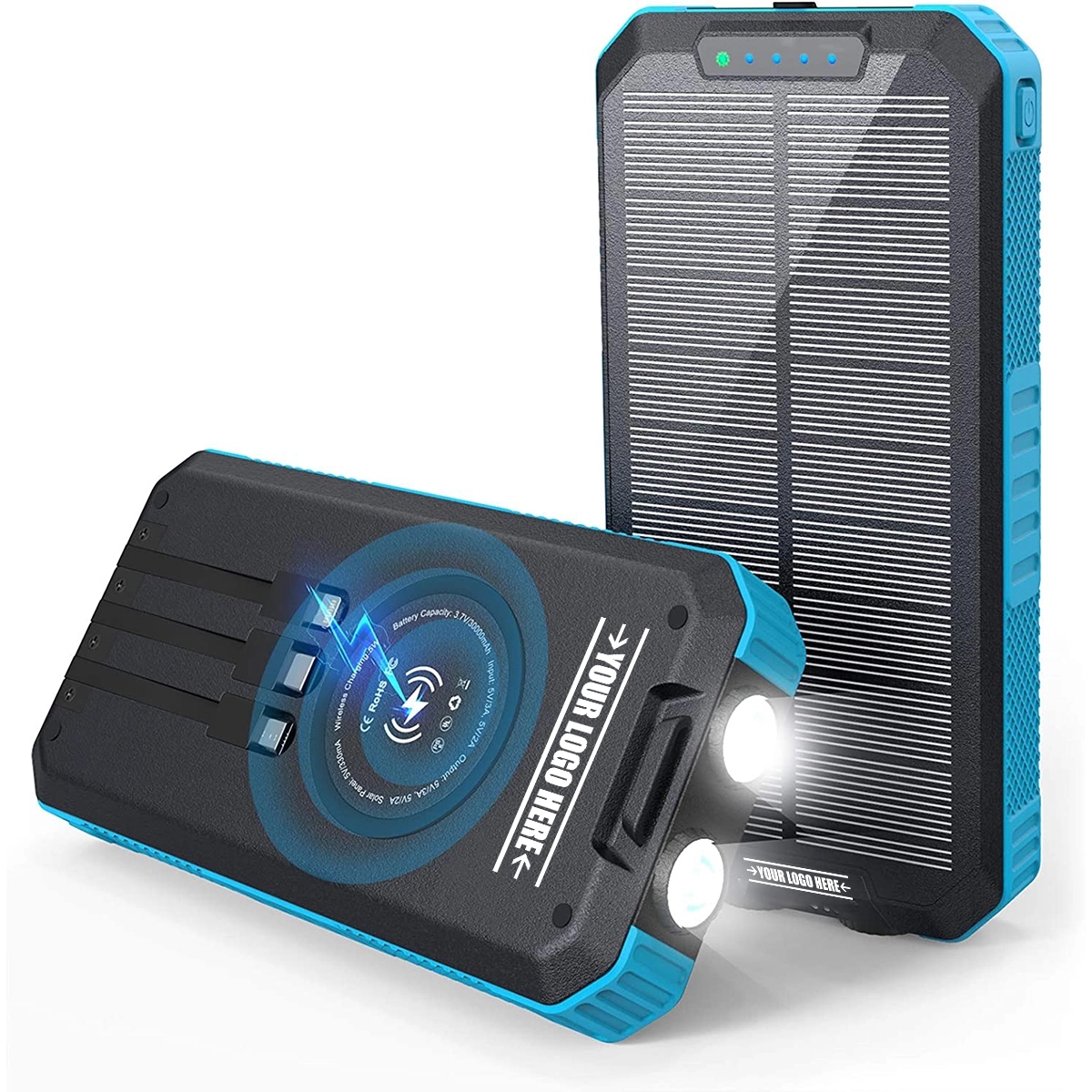 20000Mah Solar Power Bank Wireless Portable Charger 2