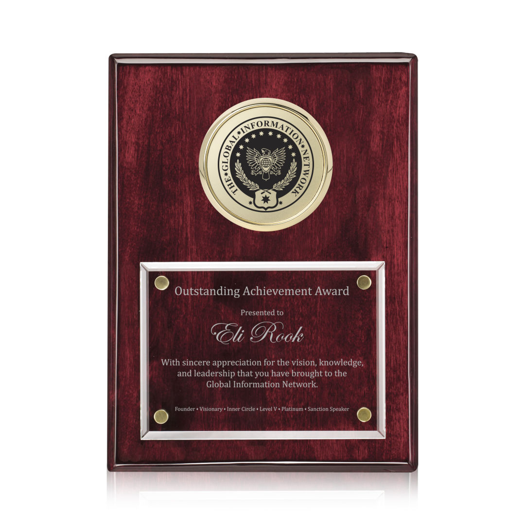 Jansenn Plaque - Rosewood/Gold 6