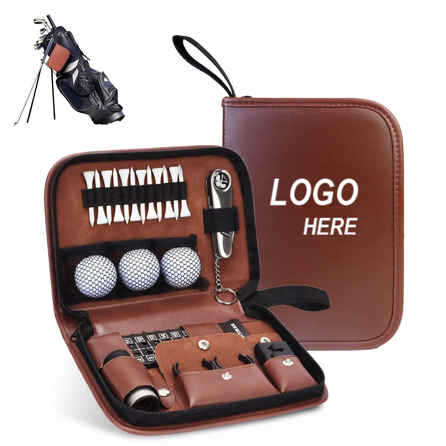 Leather Golf Ball Pouch 2